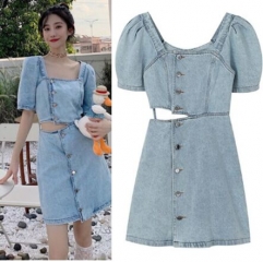 162762#Denim Dress