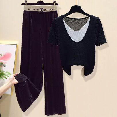 Black shirt+Black Pants Set