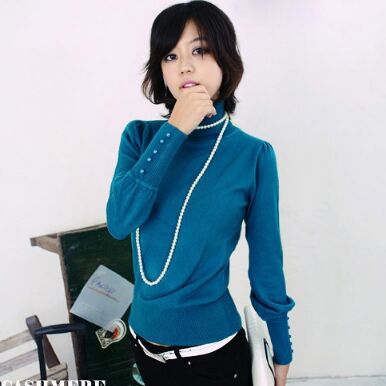 191055#Knitted Sweaters-Blue
