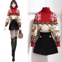 16331#Sweater+Shorts 2PCS Suit