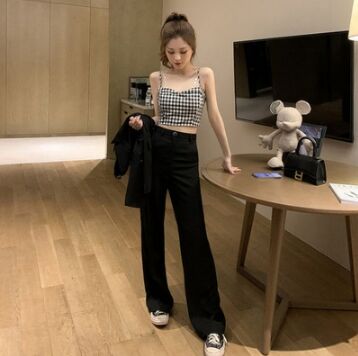 Black Sling trousers 2pcs suit