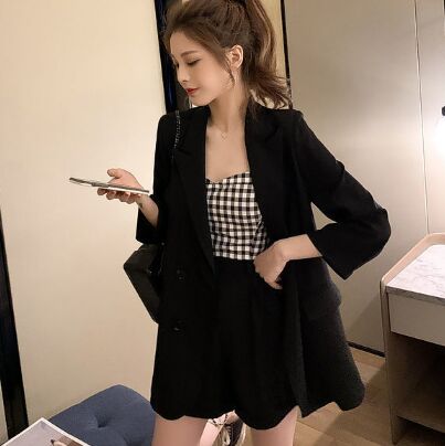 Black Shorts 3pcs suit