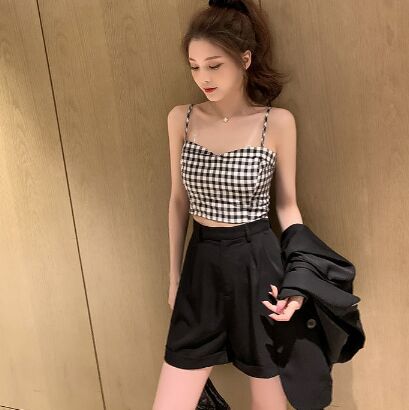 Black Sling shorts 2pcs suit