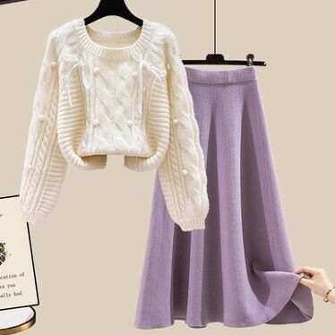 WhiteTop+Purple Skirt