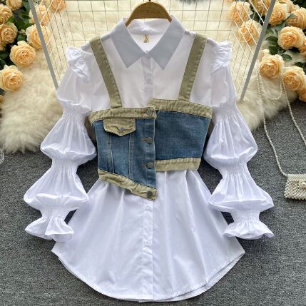 187972#Shirt+Denim Vest 2pcs set