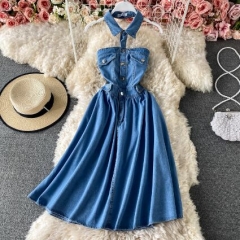 487389#Denim Dress