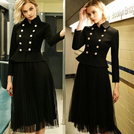 18L463#Coat+Skirt Suit Set