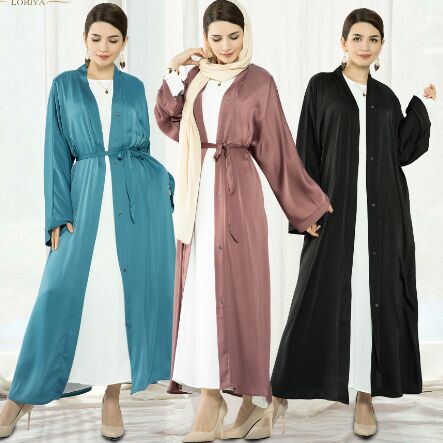 28LR582#Muslim cardigan dress