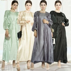 28LR587#Muslim cardigan +Dress Set