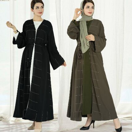 28LR577#Muslim cardigan dress