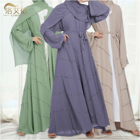28LR540#Muslim cardigan dress