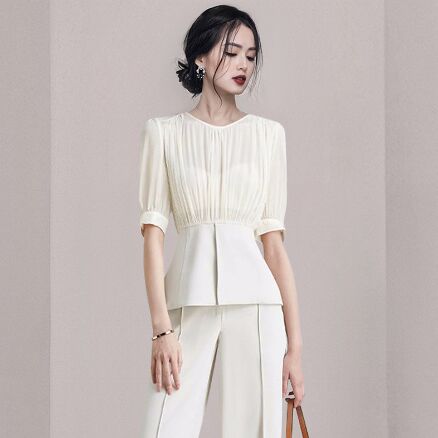 258090#Women's Shirt+Pants Suit