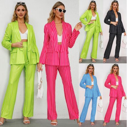 84LQ655#Women's Coat+Pants Suit