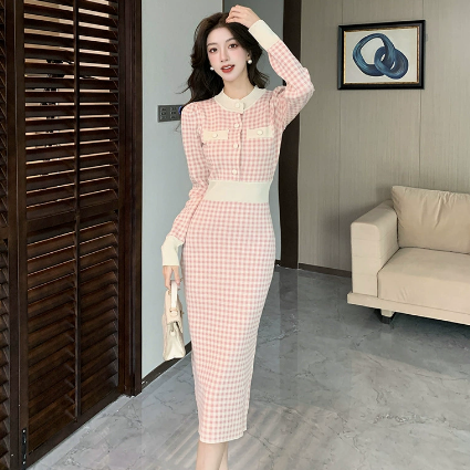 256129#Knitting Dress