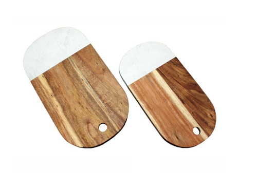 Artificial Marble + Acacia Wood Serving Board