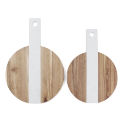 Artifical Marble + Acacia Wood Serving Paddle