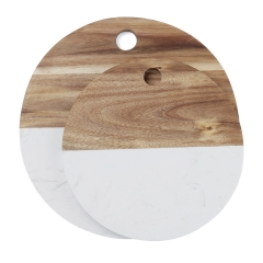 Marble + Acacia Wood Serving Cheese Board