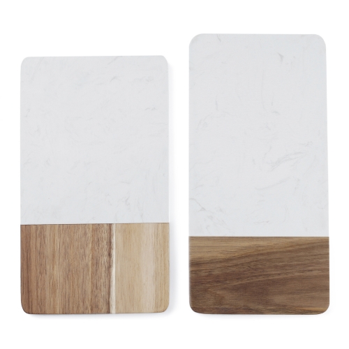 Marble + Acacia Wood Serving Cheese Board