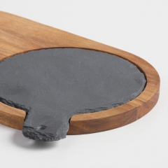 Slate-Wood Cheese Serving Board