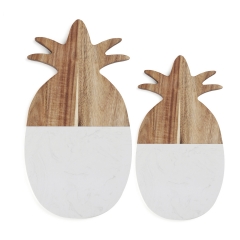 Artifical Marble + Acacia Wood Pineapple Serving Board