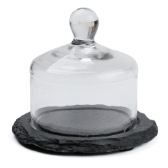 Slate Butter Pad With Glass Dome