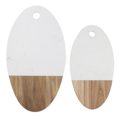 Marble + Acacia Wood Serving Board