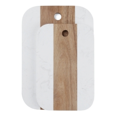 Artificial Marble + Acacia Wood Serving Board