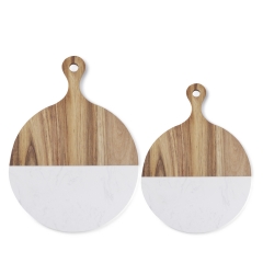 Artifical Marble + Acacia Wood Serving Board