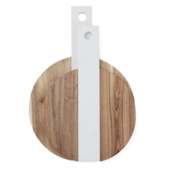 Artifical Marble + Acacia Wood Serving Paddle