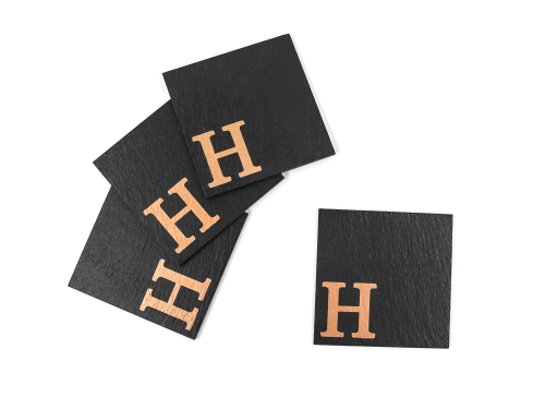 Monogram Slate Coaster (Letter H)