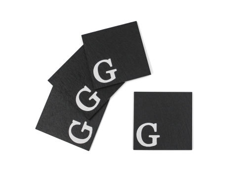 Monogram Slate Coaster (Letter G)