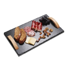 Slate Serving Tray With Wood Handles