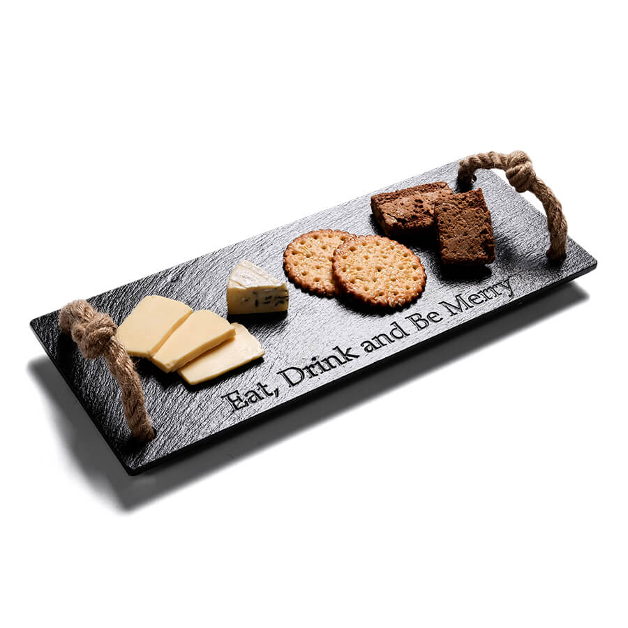 Slate Serving Tray With Jute Handles,Tray