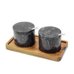 Marble Pepper & Salt Jar (Black)