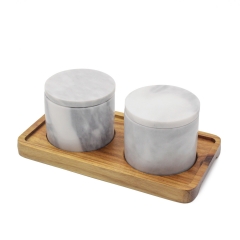 Marble Pepper & Salt Jar (White)