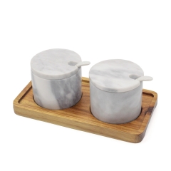 Marble Pepper & Salt Jar (White)