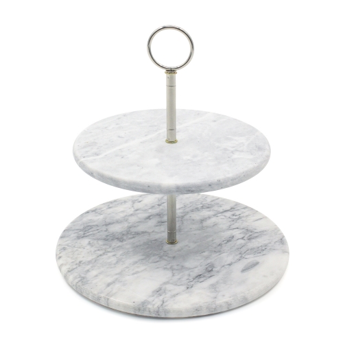 2 Tier Marble Cake Stand