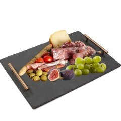 Slate Serving Tray With Metal Handles (Laser)