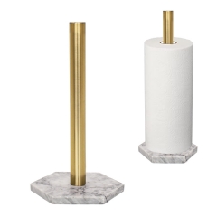 Marble Paper Towel Stand (Gold)