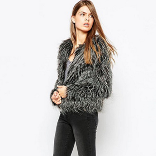 Aukmla Faux Fur Wraps and Shawls Slim Outwear Artificial Ostrich Feather Coat Warm Hand-tailored Shrug for Women and Girls
