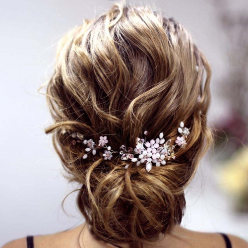 Unicra Crystal Wedding Hair Accessories Silver Opal Bridal Headband Hair Vine for Brides and Girls