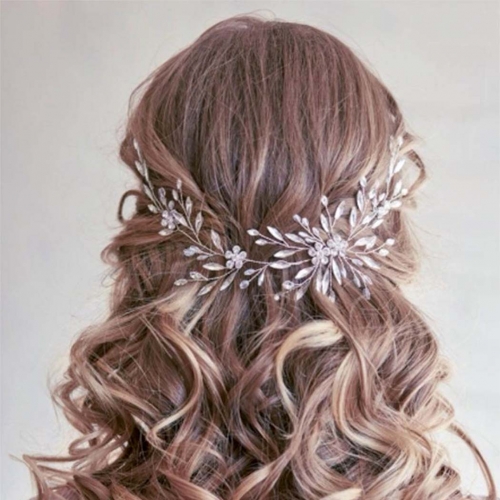 Unicra Crystal Bride Wedding Hair Vine Silver Rhinestone Bridal Headband Flower Hair Piece Hair Accessories for Women and Girls