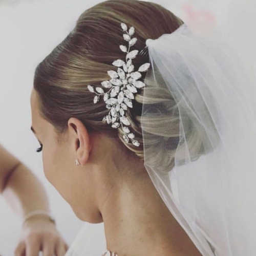 Unicra Rhinestones Bride Wedding Hair Pins Silver Crystal Bridal Hair Pieces Hair Accessories for Women and Girls