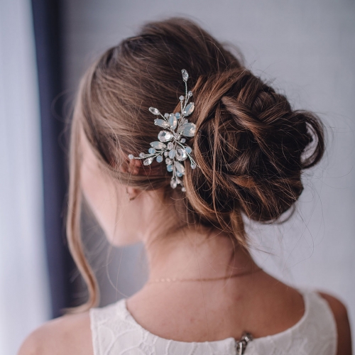 Unicra Rhinestones Bride wedding Hair Pins Silver Crystal Bridal Hair Pieces Hair Accessories for Women and Girls