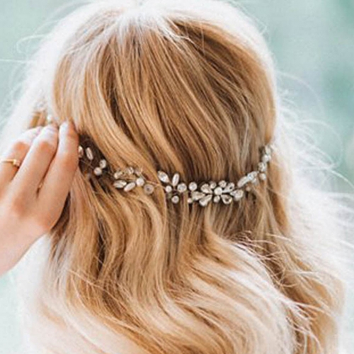 Unicra Crystal Wedding Hair Vine Pearl Bridal Headband Rhinestone Headpiece Hair Accessories for Women and Girls