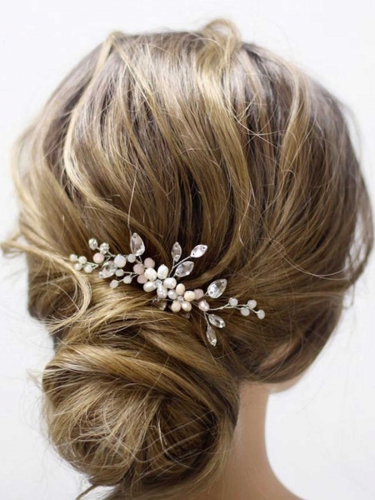 Unicra Flower Bride Wedding Hair Pins Silver Bridal Rhinestones Hair Pieces Crystal Hair Accessories for Women and Girls
