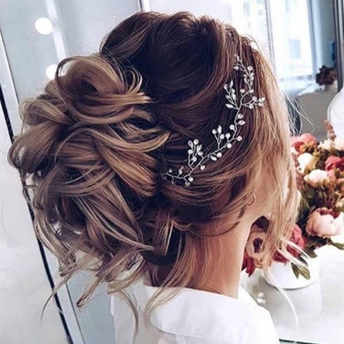 Unicra Pearl Wedding Hair Vine Rhinestone Headband Crystal Bridal Headpieces Hair Accessories for Women and Girls