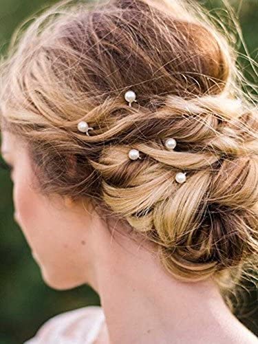 Unicra Pearl Bride Wedding Hair Pins Brida Hair Pieces Hair Accessories for Women and Girls (Pack of 10 )