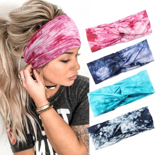 Gortin Boho Headbands Wide Hair Bands Stretch Sweatbands Elastic Turban Headband Workout Head Wraps Yoga Hair Accessories for Women(Pack of 4)