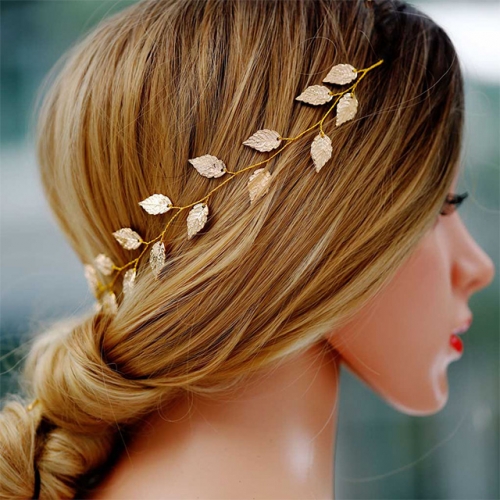 Unicra Bride Wedding Headband Leaf Hair Vine Bridal Headpieces Hair Accessories for Women and Girls